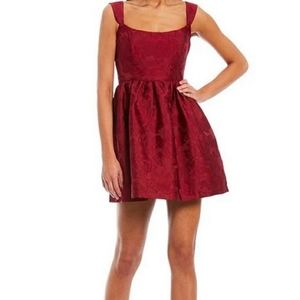 Sachin & Babi Gail Floral Jacquard Square Neck Sleeveless Dress